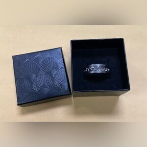 🆕 Men’s Titanium Steel Silver Spinner Ring Size 10